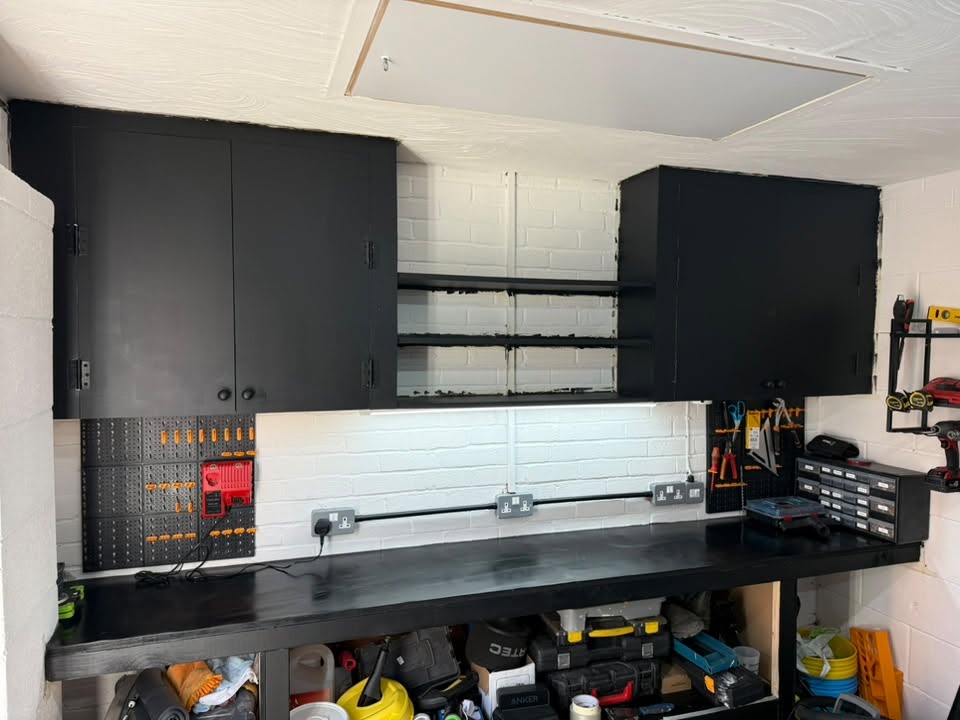 Workshop storage and workbench installation